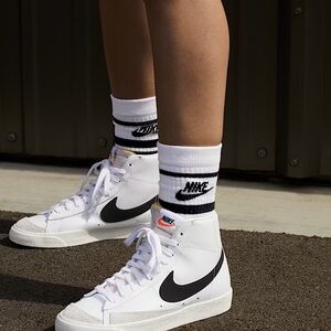 Nike Blazer Mid 77 Vintage White and Black Sneakers